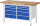 RAU Werkbank 8480A2, B1500xT700xH840mm, 10xSchublade-TA, 03-8480A2-157B4S.11