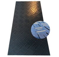 4mm Profil Xtreme Bodenschutzplatte 2000x1000x18mm Belastbar 25t/m2 Struktur schwarz Fahrplatte | Baggerfahrplatte | Bodenschutzmatte
