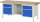 RAU Werkbank 8551A2, B2000xT700xH840mm, 2xSchublade-TA, 2xTür, 03-8551A2-207B4S.11