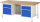 RAU Werkbank höhenverstellbar 8551A2, B2000xT900xH840-1040mm, 2xSchublade-TA, 2xTür, 03-8551A2-209B4H.11