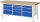 RAU Werkbank höhenverstellbar 8578A2, B2000xT700xH840-1040mm, 11xSchublade-TA, 03-8578A2-207B4H.11