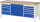 RAU Werkbank 8908A2, B2000xT700xH840mm, 9xSchublade-TA, 1xTür, 03-8908A2-207B4S.11