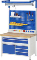 RAU Werkbank höhenverstellbar 8921A2, B1250xT700xH840-1040mm, 7xSchublade-TA, 03-8921A2-127B4H.11