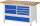 RAU Werkbank höhenverstellbar 8931A2, B1500xT700xH840-1040mm, 7xSchublade-TA, 03-8931A2-157B4H.11