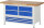 RAU Werkbank höhenverstellbar 8934A2, B1500xT700xH840-1040mm, 7xSchublade-TA, 03-8934A2-157B4H.11