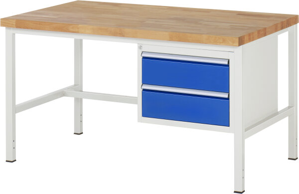 RAU Werkbank höhenverstellbar 8125A1, B1500xT900xH840-1040mm, 2xSchublade-VA, 13-8125A1-159B4H.11