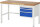 RAU Werkbank höhenverstellbar 8126A1, B1500xT700xH840-1040mm, 3xSchublade-VA, 13-8126A1-157B4H.11