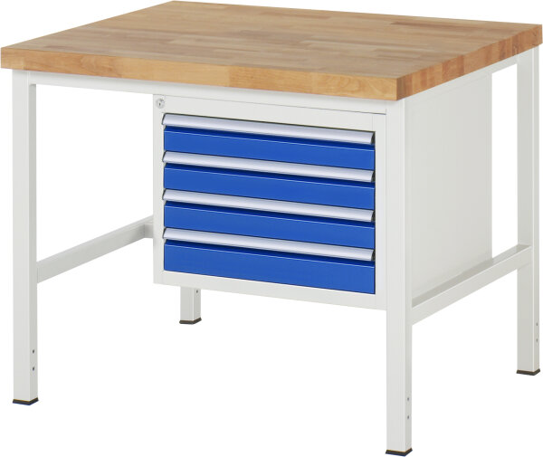 RAU Werkbank höhenverstellbar 8133A1, B1000xT900xH840-1040mm, 4xSchublade-VA, 13-8133A1-109B4H.11