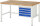 RAU Werkbank höhenverstellbar 8133A1, B1500xT900xH840-1040mm, 4xSchublade-VA, 13-8133A1-159B4H.11