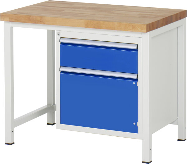 RAU Werkbank höhenverstellbar 8152A1, B1000xT700xH840-1040mm, 1xSchublade-VA, 1xTür, 13-8152A1-107B4H.11
