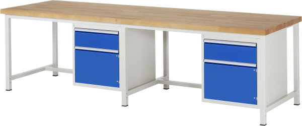 RAU Werkbank höhenverstellbar 8152A1, B3000xT900xH840-1040mm, 2xSchublade-VA, 2xTür, 13-8152A1-309B4H.11