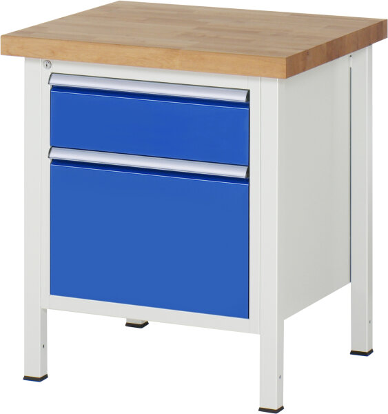 RAU Werkbank höhenverstellbar 8156A2, B750xT700xH840-1040mm, 2xSchublade-VA, 13-8156A2-077B4H.11