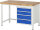 RAU Werkbank höhenverstellbar 8162A1, B1250xT700xH840-1040mm, 4xSchublade-VA, 13-8162A1-127B4H.11