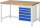 RAU Werkbank höhenverstellbar 8171A1, B1500xT900xH840-1040mm, 5xSchublade-VA, 13-8171A1-159B4H.11