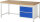 RAU Werkbank höhenverstellbar 8255A1, B2000xT900xH840-1040mm, 2xSchublade-VA, 13-8255A1-209B4H.11