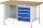 RAU Werkbank höhenverstellbar 8453A2, B1500xT900xH840-1040mm, 4xSchublade-VA, 13-8453A2-159B4H.11