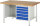 RAU Werkbank höhenverstellbar 8454A2, B1500xT900xH840-1040mm, 5xSchublade-VA, 13-8454A2-159B4H.11