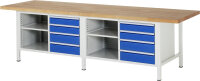 RAU Werkbank 8463A2, B3000xT900xH840mm, 8xSchublade-VA,...