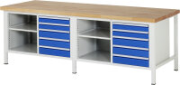 RAU Werkbank 8464A2, B2500xT900xH840mm, 8xSchublade-VA,...