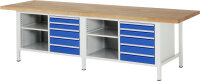 RAU Werkbank 8464A2, B3000xT900xH840mm, 8xSchublade-VA,...