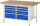 RAU Werkbank höhenverstellbar 8478A2, B1500xT900xH840-1040mm, 8xSchublade-VA, 13-8478A2-159B4H.11