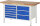RAU Werkbank 8479A2, B1500xT700xH840mm, 9xSchublade-VA, 13-8479A2-157B4S.11