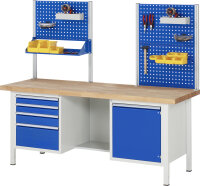 RAU Werkbank höhenverstellbar 8551A2, B2000xT700xH840-1040mm, 2xSchublade-VA, 2xTür, 13-8551A2-207B4H.11
