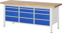 RAU Werkbank 8580A2, B2000xT700xH840mm, 12xSchublade-VA,...