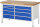 RAU Werkbank höhenverstellbar 8655A2, B1500xT700xH840-1040mm, 9xSchublade-VA, 13-8655A2-157B4H.11