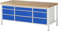 RAU Werkbank 8753A2, B2000xT900xH840mm, 9xSchublade-VA,...