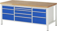 RAU Werkbank 8758A2, B2000xT900xH840mm, 11xSchublade-VA,...