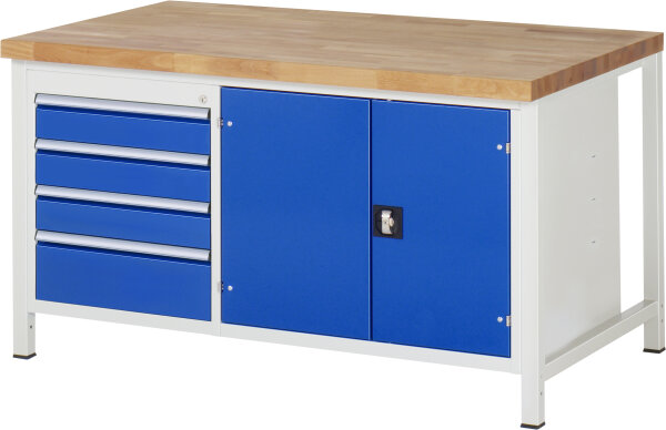 RAU Werkbank 8905A2, B1500xT900xH840mm, 4xSchublade-VA, 1xTür, 13-8905A2-159B4S.11