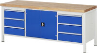 RAU Werkbank 8907A2, B2000xT700xH840mm, 6xSchublade-VA,...