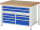 RAU Werkbank höhenverstellbar 8923A2, B1250xT900xH840-1040mm, 9xSchublade-VA, 13-8923A2-129B4H.11