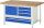 RAU Werkbank höhenverstellbar 8932A2, B1500xT900xH840-1040mm, 5xSchublade-VA, 1xTür, 13-8932A2-159B4H.11