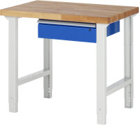 RAU Werkbank höhenverstellbar 7001A1, B1000xT700xH790-1140mm, 1xSchublade-TA, 03-7001A1-107B4H.11