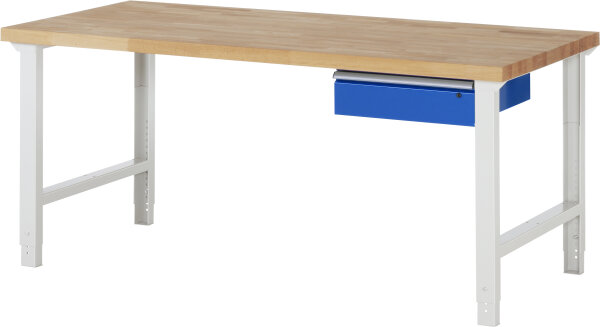 RAU Werkbank höhenverstellbar 7001A1, B2000xT900xH790-1140mm, 1xSchublade-TA, 03-7001A1-209B4H.11