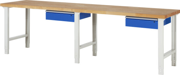 RAU Werkbank höhenverstellbar 7001A1, B3000xT700xH790-1140mm, 1xSchublade-TA, 03-7001A1-307B4H.11