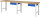 RAU Werkbank höhenverstellbar 7001A1, B3000xT700xH790-1140mm, 1xSchublade-TA, 03-7001A1-307B4H.11