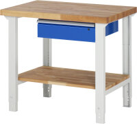 RAU Werkbank höhenverstellbar 7001A7, B1000xT700xH790-1140mm, 1xSchublade-TA, 03-7001A7-107B4H.11