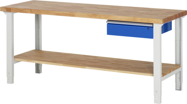 RAU Werkbank höhenverstellbar 7001A7, B2000xT700xH790-1140mm, 1xSchublade-TA, 03-7001A7-207B4H.11
