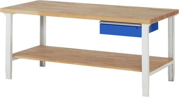RAU Werkbank höhenverstellbar 7001A7, B2000xT900xH790-1140mm, 1xSchublade-TA, 03-7001A7-209B4H.11
