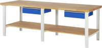 RAU Werkbank höhenverstellbar 7001A7, B2500xT900xH790-1140mm, 1xSchublade-TA, 03-7001A7-259B4H.11
