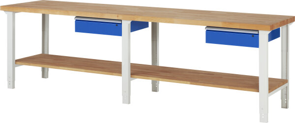 RAU Werkbank höhenverstellbar 7001A7, B3000xT700xH790-1140mm, 1xSchublade-TA, 03-7001A7-307B4H.11