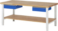 RAU Werkbank höhenverstellbar 7002A7, B2000xT900xH790-1140mm, 2xSchublade-TA, 03-7002A7-209B4H.11