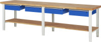 RAU Werkbank höhenverstellbar 7002A7, B3000xT700xH790-1140mm, 4xSchublade-TA, 03-7002A7-307B4H.11