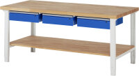 RAU Werkbank höhenverstellbar 7003A7, B2000xT900xH790-1140mm, 3xSchublade-TA, 03-7003A7-209B4H.11