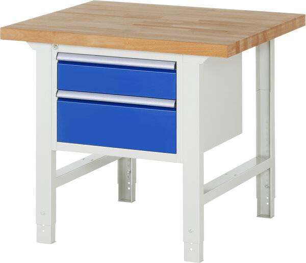 RAU Werkbank höhenverstellbar 7123A1, B1000xT900xH790-1140mm, 2xSchublade-TA, 03-7123A1-109B4H.11