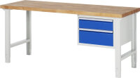 RAU Werkbank höhenverstellbar 7123A1, B2000xT700xH790-1140mm, 2xSchublade-TA, 03-7123A1-207B4H.11