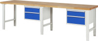 RAU Werkbank höhenverstellbar 7123A1, B3000xT700xH790-1140mm, 4xSchublade-TA, 03-7123A1-307B4H.11